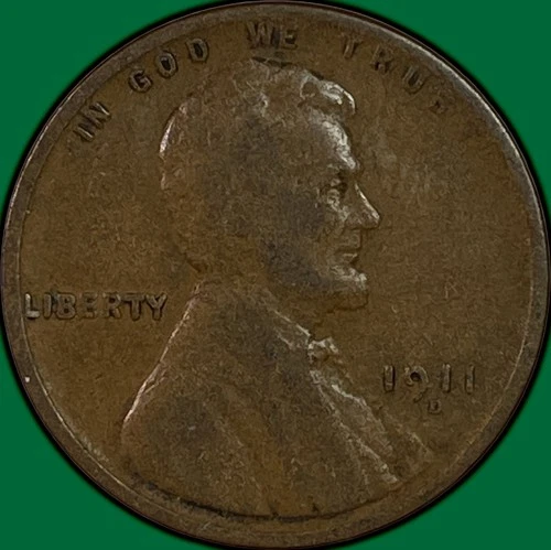 1911-D Lincoln Wheat Cent Very Good VG Coin #34267