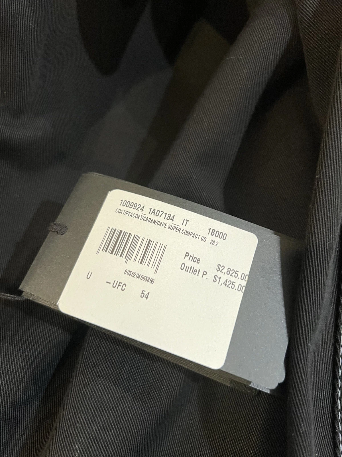 VERSACE ABBIGLIAMENTO Gabardine Single breasted Coat In Black Men Sz 54 $2825 image 14