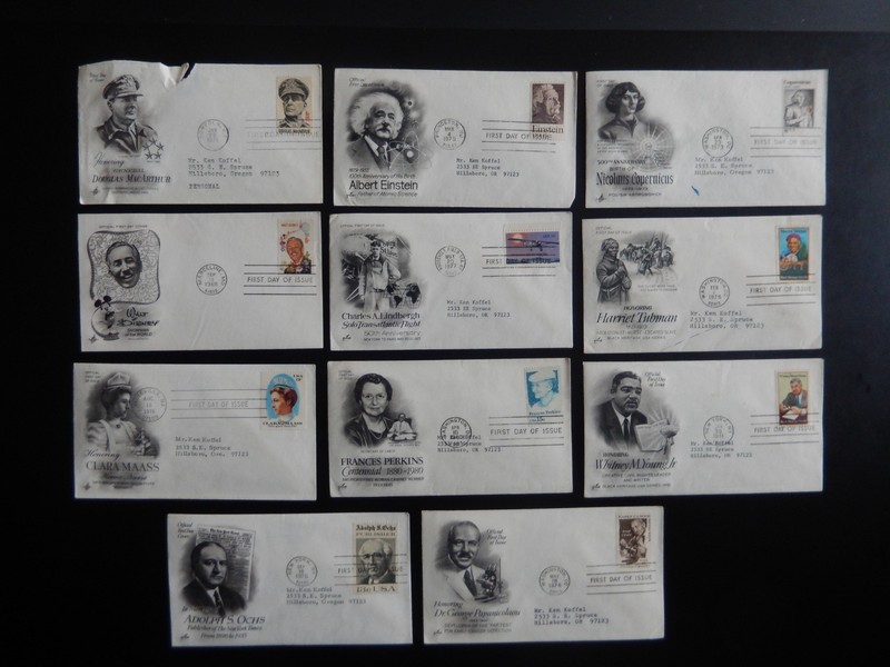 Vintage First Day Cover Lot  ArtCraft Einstein Walt Disney Copernicus Tubman