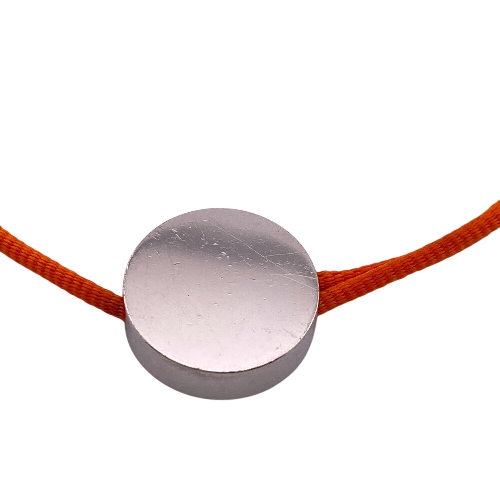 HERMES button metal Serie Code bracelet Orange me… - image 7