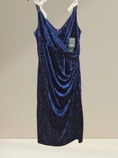 BNWT Ralph Lauren Party/Ocassion Dress, Blue Velvet Sheath Dress Size 10 RRP$200