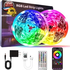 Led Lights for Bedroom 200 FT (2 Rolls 100 FT), with Remote and Application Cont