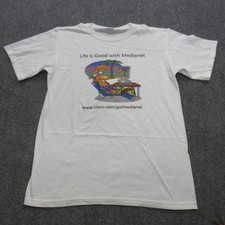 Vtg Cisco Networking Shirt Mens Medium White Promo Graphic Tee Medianet Software