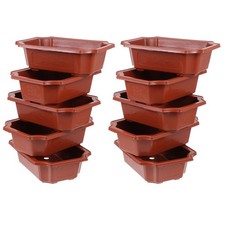 10 Pcs Plastic Vintage Style Bonsai Flower Pots Rectangular Gardening Pot