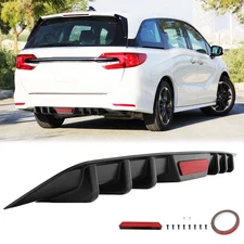 Car Rear Bumper Diffuser Spoiler Splitter Lip Body Kit w/ LED For Honda Odyssey