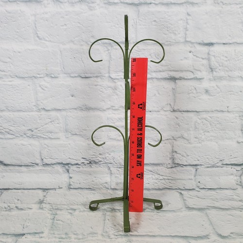 Vintage Green Metal 6 Cup Holder - Picture 2 of 10