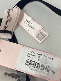 Agent Provocateur Lindie Fuchsia Black Thong AP2 Small NWT $160
