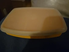 Vintage Tupperware Slim Packette Divided Container #813 with #814 Seal Lid.Snack