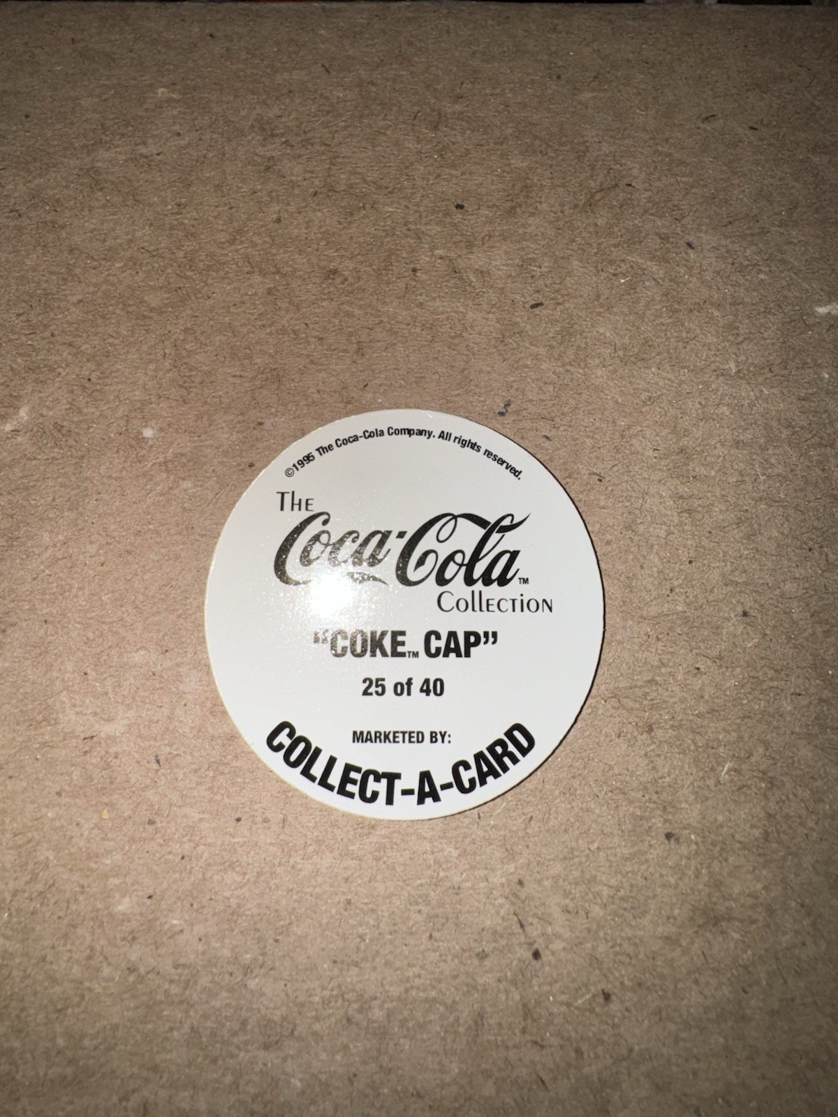 1995 Coca Cola Collection Bow tie Pog Coke Cap 25 Of 40 