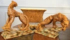 40s-50s Royal Haeger Tiger/Tigress & Planter Centerpiece Set ~ Rare & Beautiful