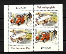 Romania: The Postman Van, Postal Vehicles, Vehicle Postal Europe, Block **