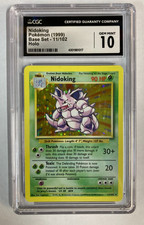 CGC 10 GEM MINT Nidoking 11/102 Base Set Holo Pokemon Card on eBay