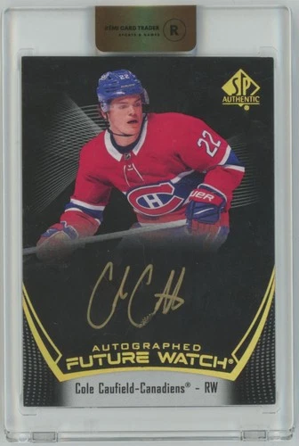 2021-22 SP Authentic Future Watch Auto Black Cole Caufield Rookie Auto #101
