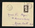 FRANCE No.900 LETTER ORGONE 29.3.1952-MONTE CARLO!!! (969412)