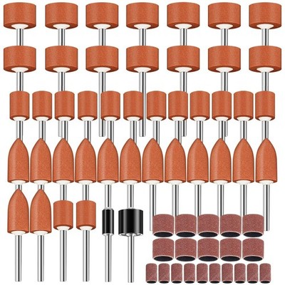 64Pcs Sanding Bits for Dremel Rotary Tools, 1/8'' Shank Aluminum Oxide Grinding S