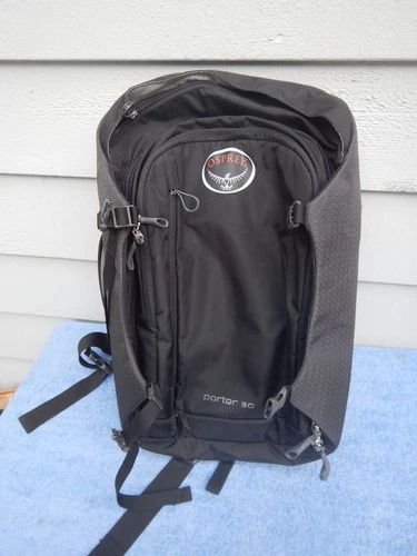 Osprey Porter 30 Travel Backpack Pack Used Once EXCELLENT Condition BLACK