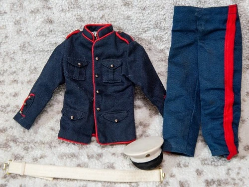 vintage 1964 G.I. Joe Action Marine Dress Parade BLACK SNAP uniform with box.