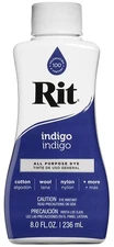 Rit Indigo Liquid Fabric Dye 8 Oz Non Toxic Ideal for Cotton Wood Paper More