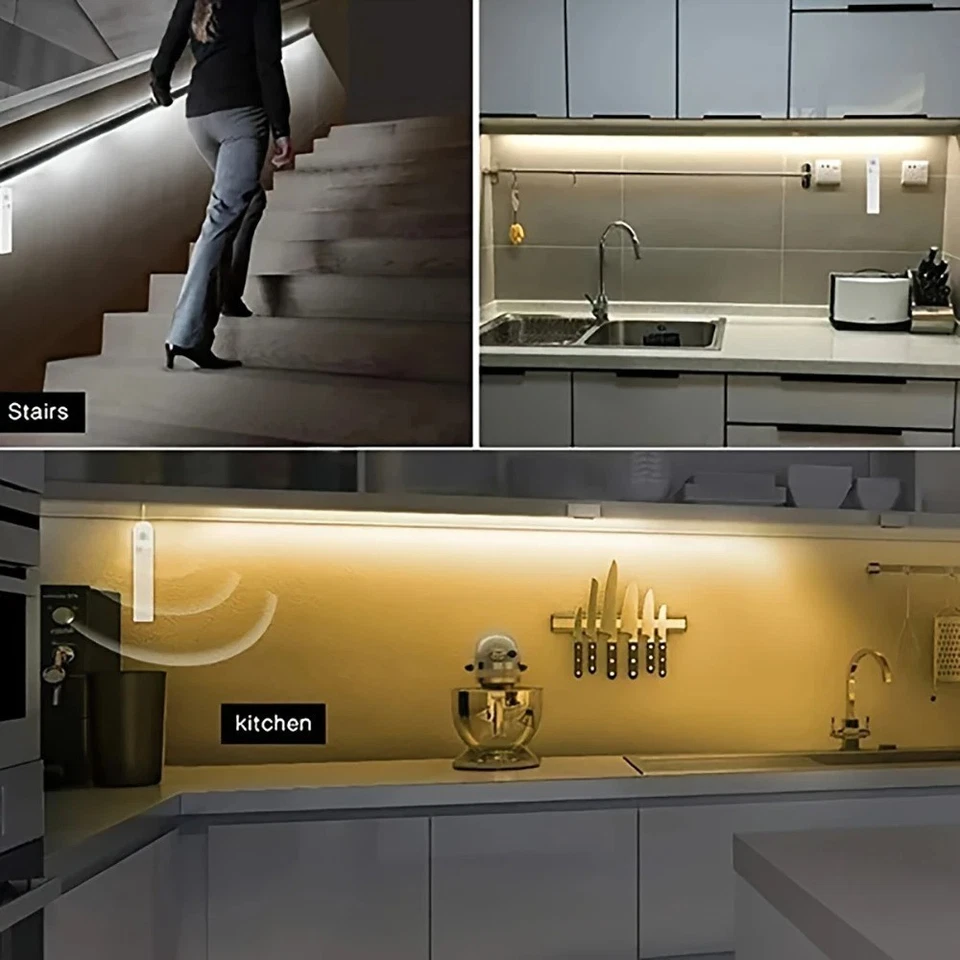 Striscia LED COB 320LED/m con Sensore di Movimento a Batteria Luce Armadio Scale - Immagine 2 di 4