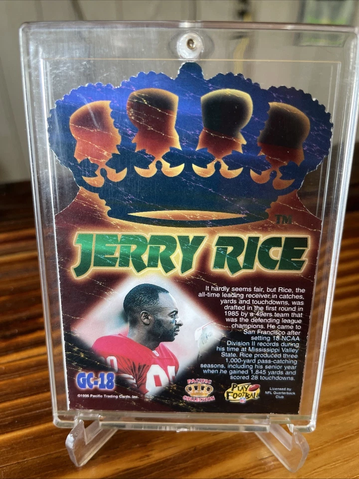 1996 NFL Pacific Gold Crown Collection Die-Cut GC-18 Jerry Rice 49ers HOF - Imagem 4 de 4
