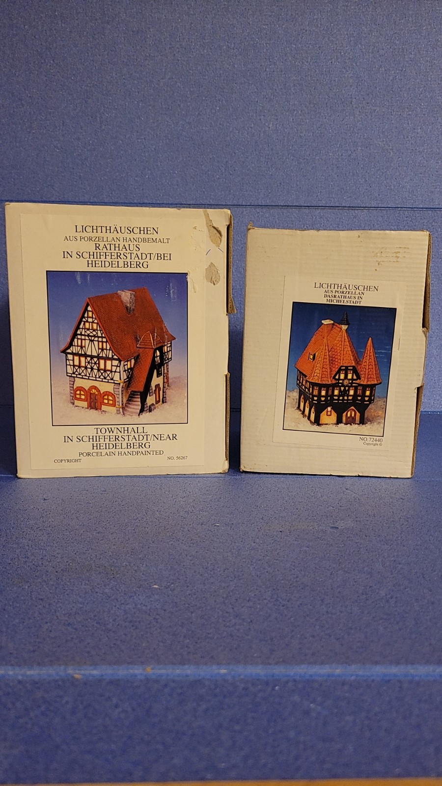 2x Lichterhäuschen aus Porzellan