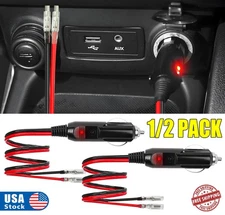 Cigarette Lighter Male Plug 12V Fused Replacement, Male Plug Adapter with Leads