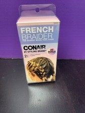 Conair French Braider Easiest Braid Tool 25 Bonus Hair Bands 1 Elastic Band NIB