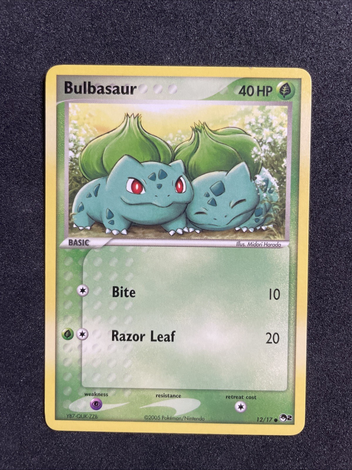 Bulbasaur 12/17 Pop Series 2 **LP** Pokemon Regular Vintage 2005