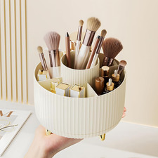 Makeup Brush Holder Organizer,360  Rotating Makeup Brush Organizer,5 Slot Make u