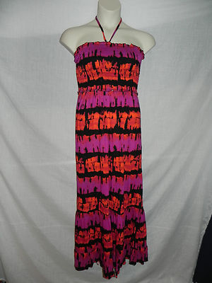 Fashion Bug Dress Small Womens Multi Color Full Length NWT
