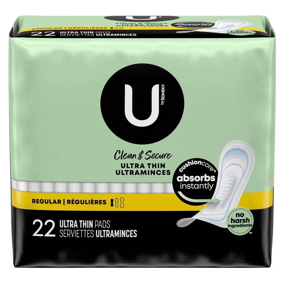 Kotex Ultra Maxi Pads, Clean & Secure, No Wings, Reg Flow - Case of 176 Pads - Image 2 of 2