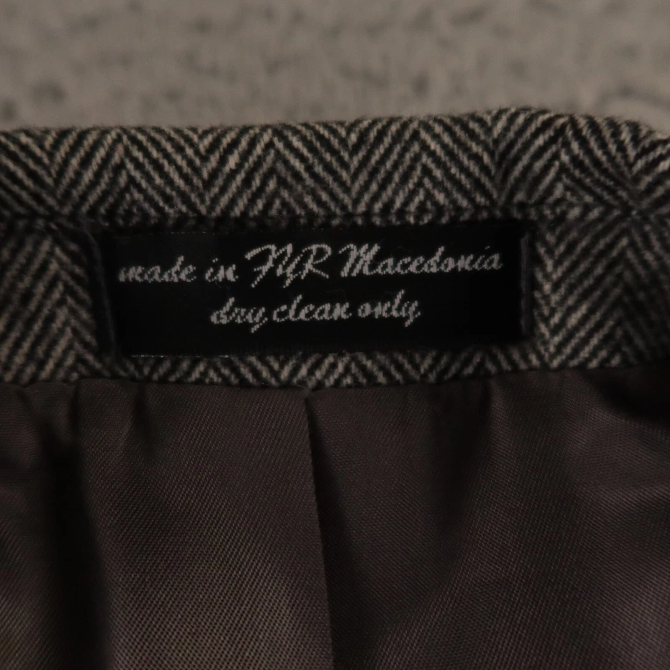 Blazer De Colección Chaqueta Tweed XL XLT Gris Espiga 100% Lana Camel Italia 46L Foto 3 de 4