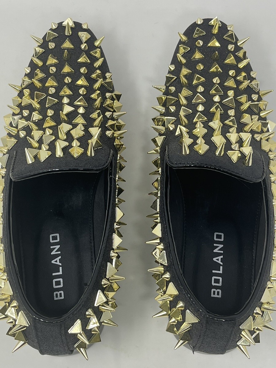 gold spike dress shoes Boland Black and Gold spike shoes – Remo men's wear main image 0