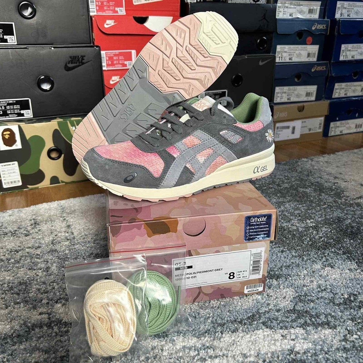 1201A510-021 UP THERE x ASiCS GT-ii METROPOLiS PiEDMONT GREY PiNK