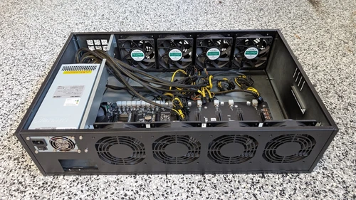 8 GPU Crypto Mining Rig with 2500W PSU 