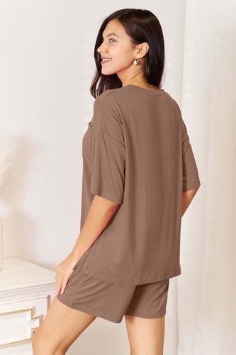 Excellence one Basic Bae Full Size Soft Rayon Half Sleeve Top and Shorts Set - 第 14/29 張圖片