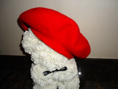 Red 100% Wool French Basque Beret Made In France Classic Chic Hat The authentic french beret, one size fits all, made in  main image 4