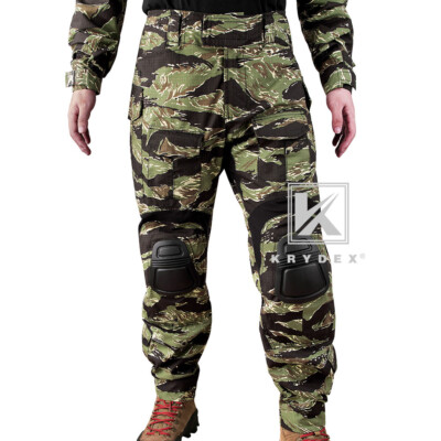 KRYDEX G3 Combat Trouser Tactical Pants with Knee Pads Green Tiger