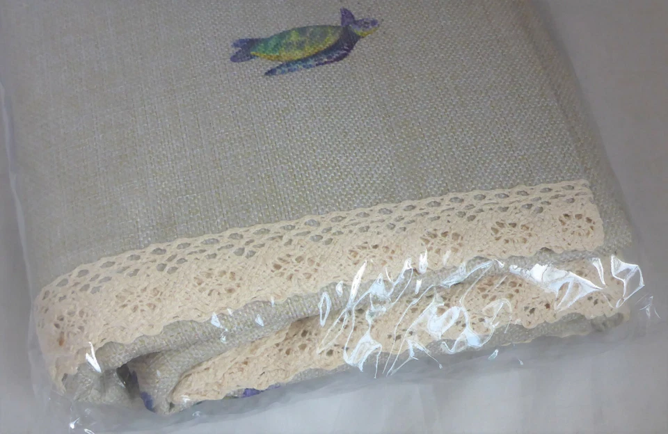 Tablecloth Rectangular Black Ginger Turtle Animal 180x140cm + 4 Cloth Napkins - Image 4 of 4