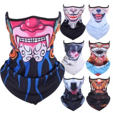 Men's UV Sun Protection Neck Gaiter Animal Print Face Mask Cycling Fishing Scarf