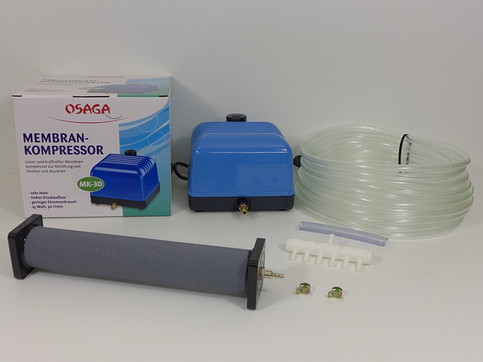 Hailea ACO-009E Set Luftkompressor Koi Teich Aquarium Belüfter