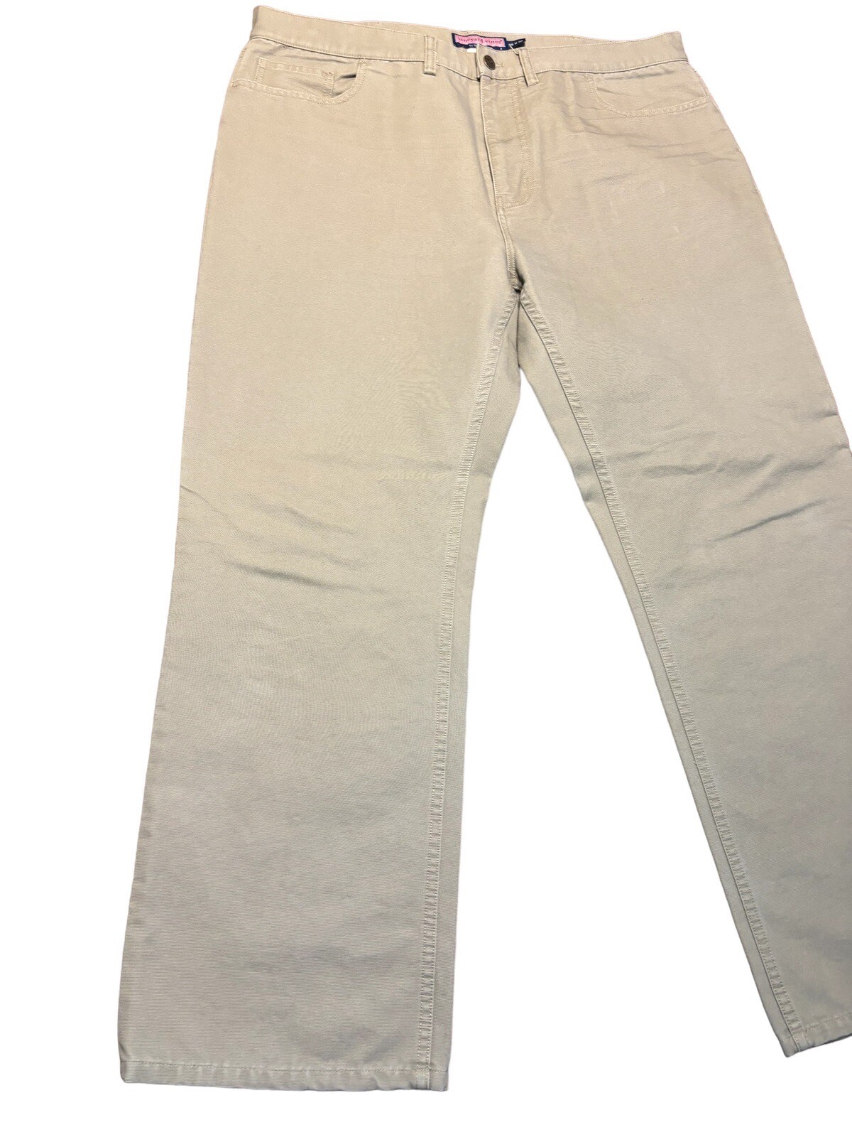 Vineyard Vines Pants Men 38X29 Ash Green Canvas Straight Leg 5 Pockets