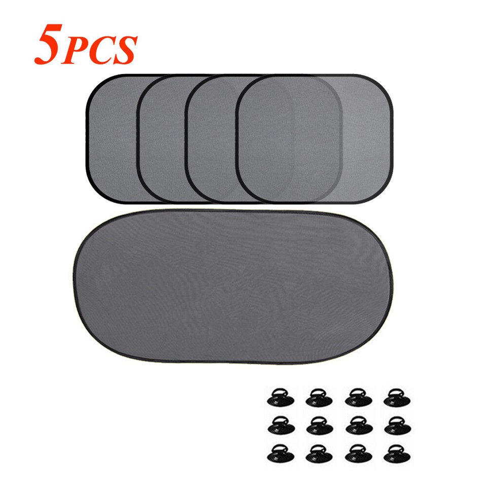 5PCS Car Side Rear Front Window Screen Sun Shade Mesh Cover Windshield ...