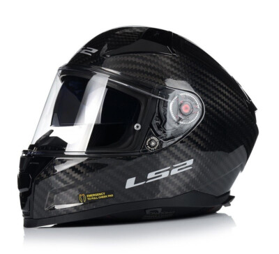 LS2 FF327 Challenger Carbon Schwarz-glänzend 2XL 2 Visiere+Pinnlock+Sonnenblende