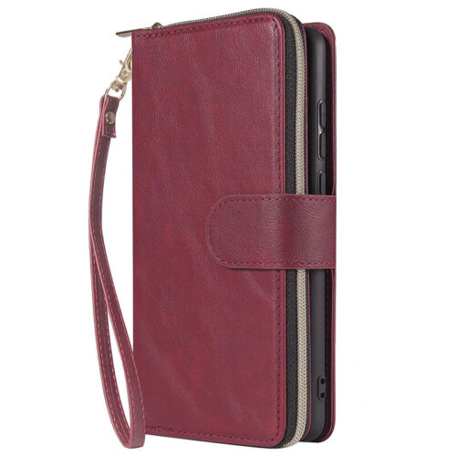 For OnePlus 12 Wallet Case 9 Card Zipper Slots Kickstand Flip Leather Phone Case - Picture 27 of 38