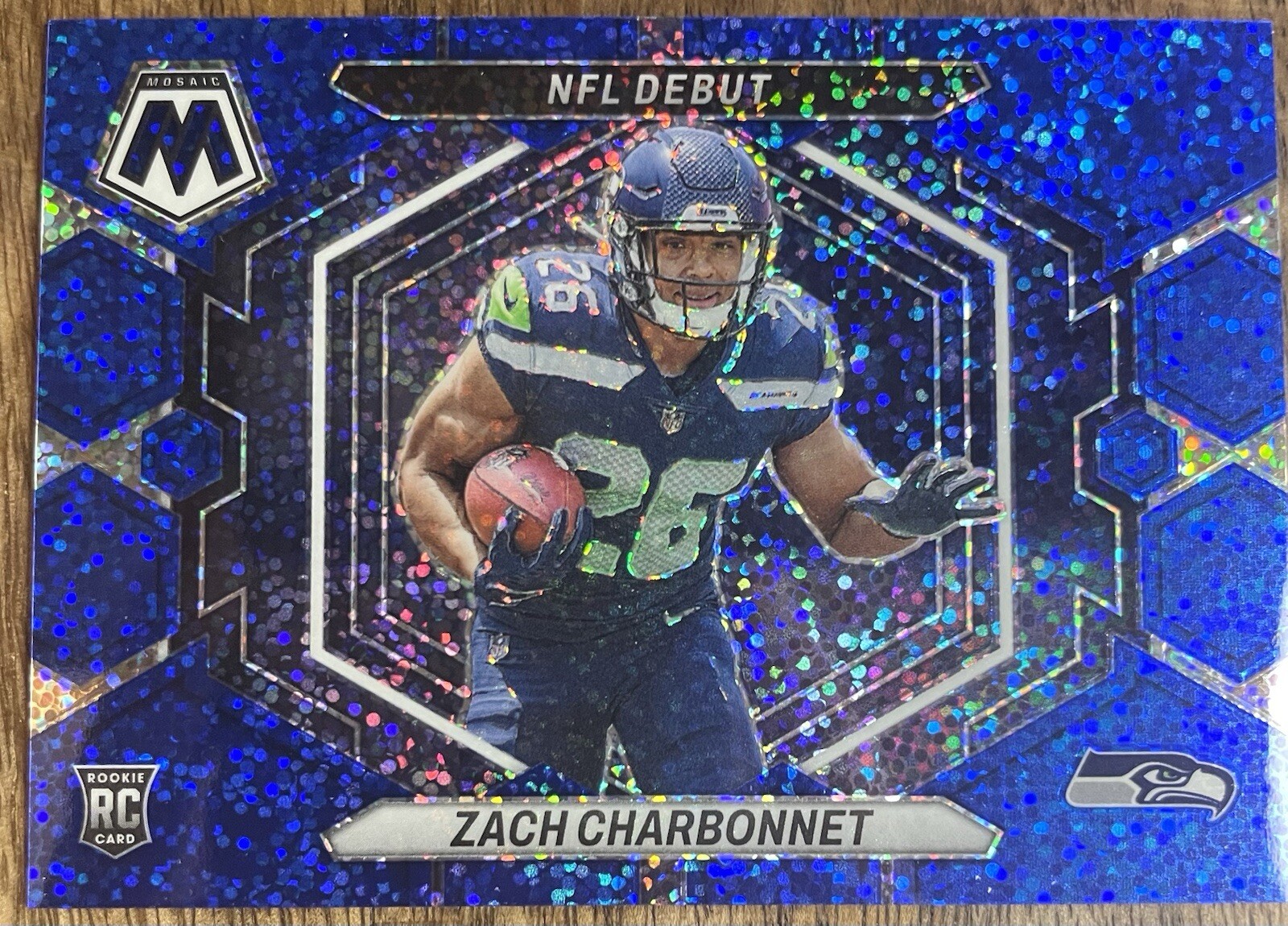 2023 Panini Mosaic Blue Sparkle Prizm #ND-11 Zach Charbonnet (RC)  /96 SP