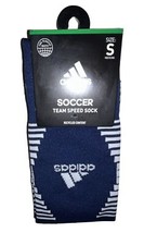 Adidas Team Speed OTC Soccer Socks 1 Pair Youth 13C-4Y Navy Blue White Logo NEW