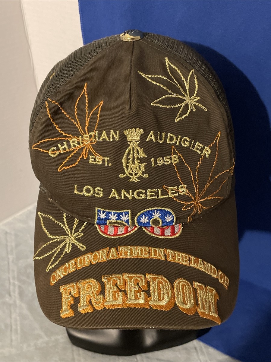 Christian Audigier LA 58 Freedom Weed Leaves Trucker Snapback Hat