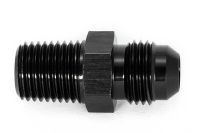 Gewindeadapter 1/4'' NPT zu Dash 6 / -6 AN / JIC 6 Schwarz eloxiert 9/16 - 18UNF