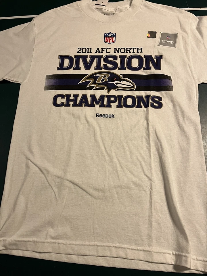 NUEVA Camiseta Reebok Vintage 2011 NFL Baltimore Ravens AFC Champions MEDIANA Foto 2 de 4